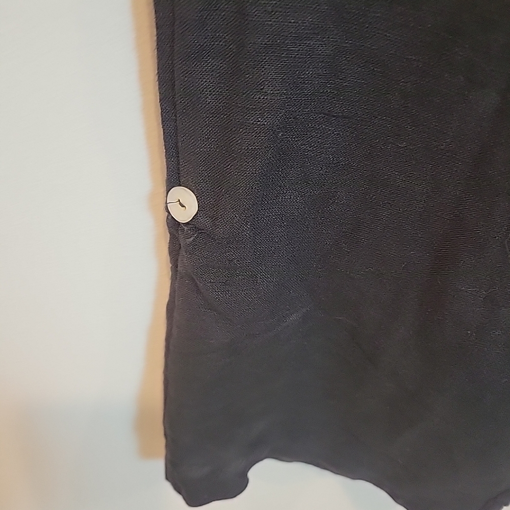 Belle France Linen Pants Pull‎ On Black Women Lightweight Drawstring Pants - Picture 10 of 14